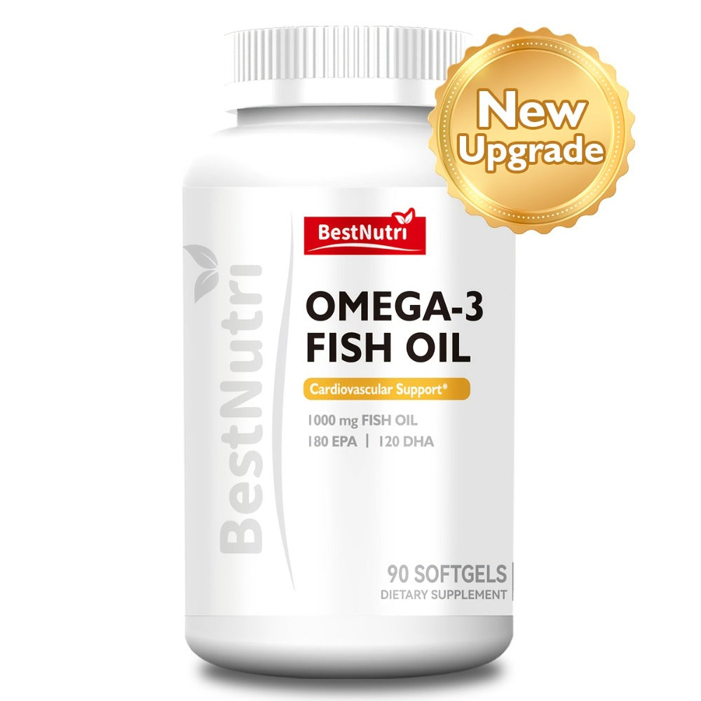 Omega-3 Fish Oil - 2000mg Per Serving, EPA & DHA for Brain Vitality & Heart Health, Cold - Extracted, CGMP, Suitable for Young Adults & Adults - Omega-3 PRO (60 Sgels); Omega-3 PRO (90 Sgels); New Upgrade (60 Sgels); New Upgrade (90 Sgels)