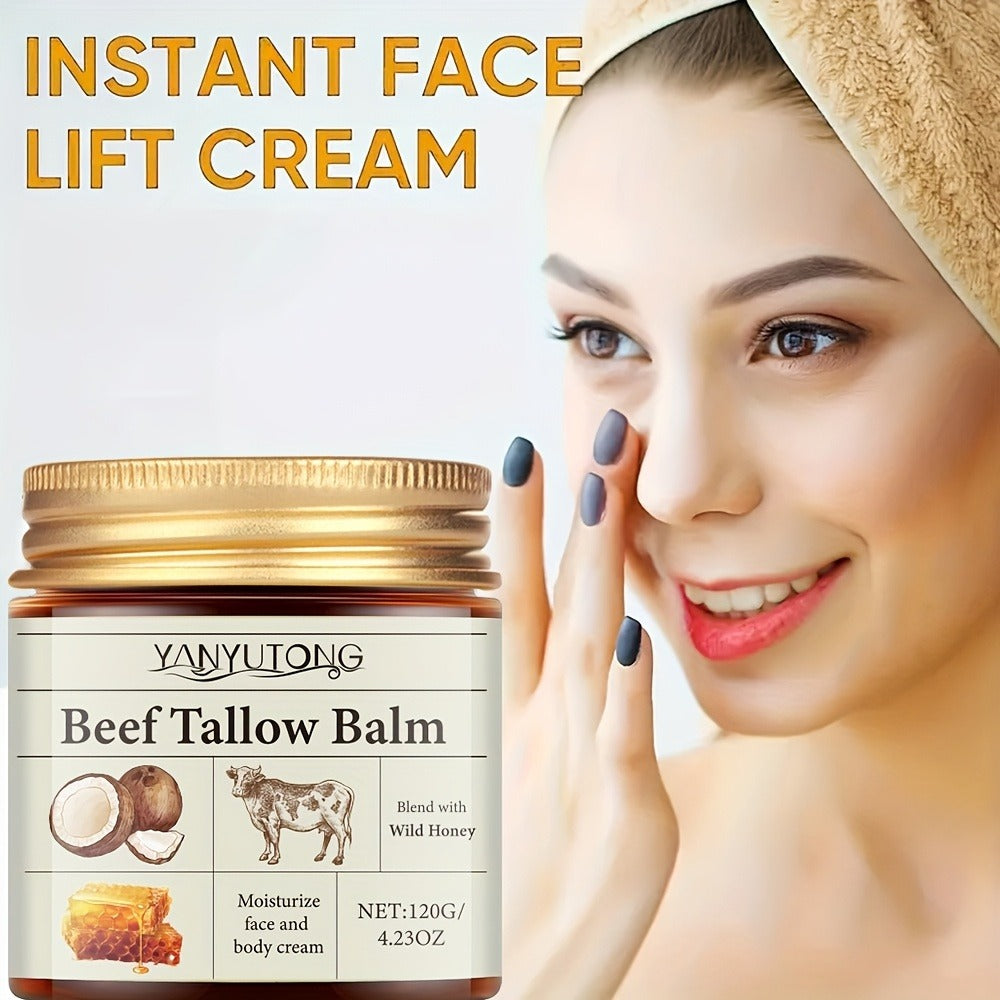Immediate Lifting Cream with Beef Tallow, Honey, And Bee Venom - Tightening, Alcohol-Free, Moisturizing, Budget-Friendly for Light to Medium Skin Shades, Ideal Present