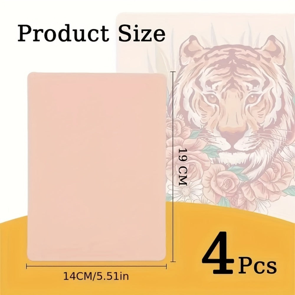 Tattoo Practice Skin Silicone — Double-Sided Flexible Fake Skin, 1mm Thickness, Simulates Real Skin Curvature, for Tattoo Artists & Beginners, Eyebrows & Lips PMU Training