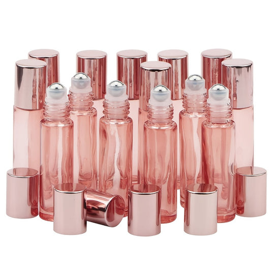 Glass Roller Bottles for Essential Oils – 14-Pack 10ml Refillable Roll-On Perfume Containers with Stainless Steel Roller Balls, Caps & Funnel – Leak-Proof Travel Bottles for DIY Oils & Fragrance