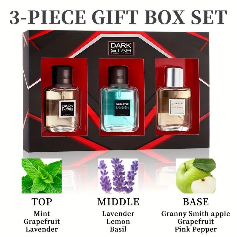 Men's Cologne Gift Set - 3 Piece Eau de Toilette Spray Long Lasting Fragrance for Men, Travel Size 1 oz Each, Perfect for Dating Holidays Everyday Wear & Parties