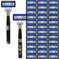 This Luxurious Men's Safety Razor Features 36 Blades Made Of High-quality Stainless Steel. It Has 2 Anti-slip And Comfortable Handles That Are Ultra-smooth And Painless for Shaving. It Is A Must-have Manual Razor for Men