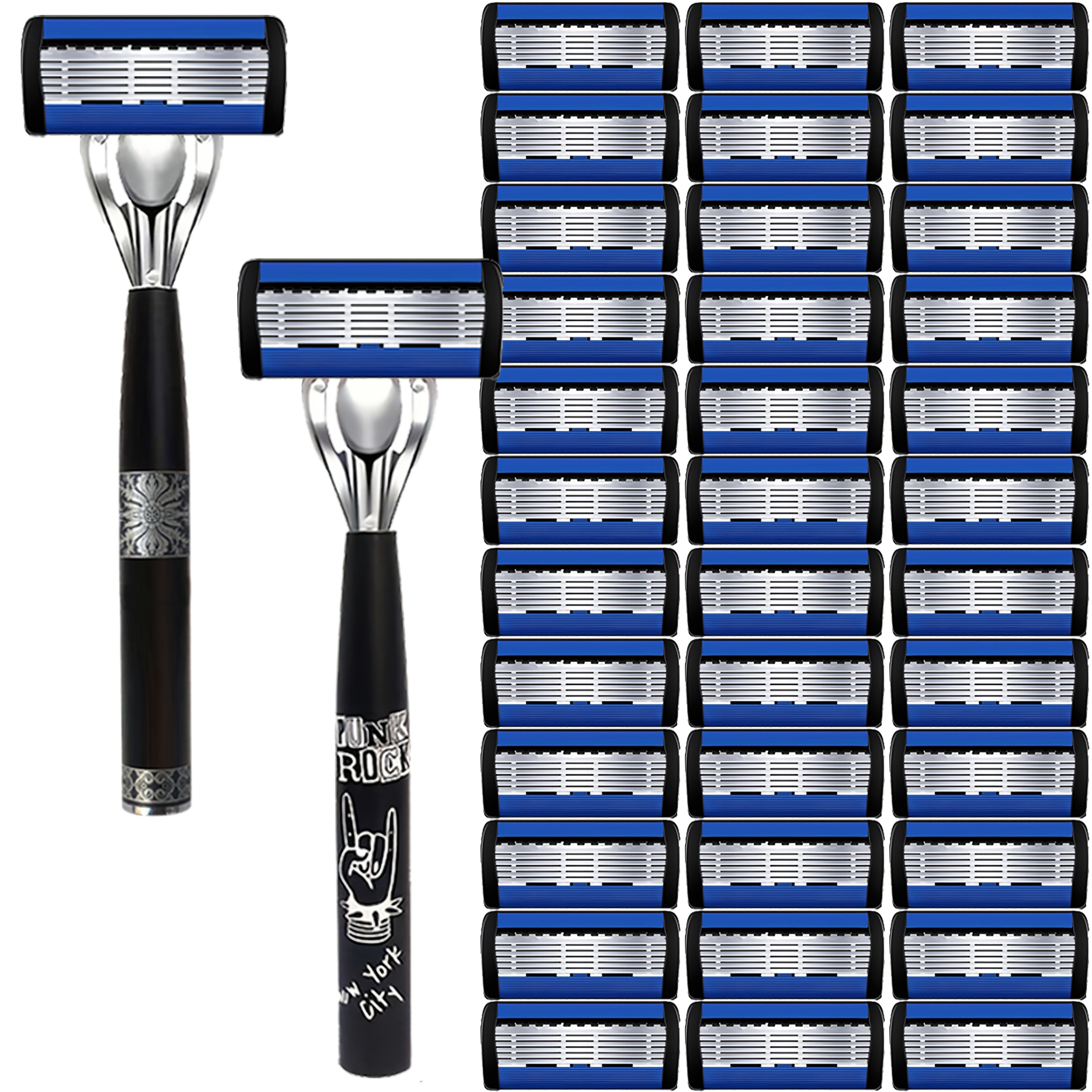 This Luxurious Men's Safety Razor Features 36 Blades Made Of High-quality Stainless Steel. It Has 2 Anti-slip And Comfortable Handles That Are Ultra-smooth And Painless for Shaving. It Is A Must-have Manual Razor for Men