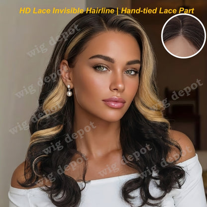 Bob Wig 4x1 U Part Lace Front Rose Net Cap - Middle Part Glueless Wig for Women Brown Highlights Milky White Black Pink 14 Inch