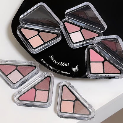 Eyeshadow Palette Mini 3-Color Matte & Shimmer Eye Shadow Kit Compact Travel-Friendly with Makeup Brush for Everyday & Touch-Up Women Makeup Gift