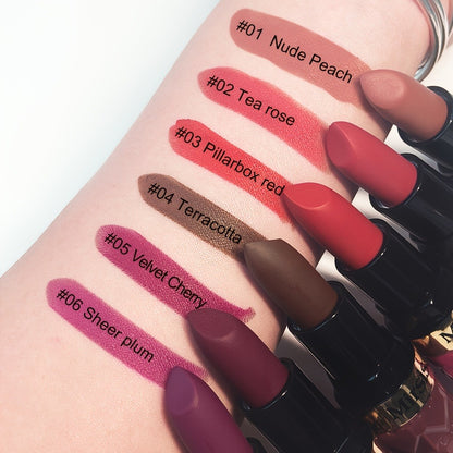 Matte Lipstick Set 6 Colors Waterproof Long Lasting Lip Gloss - Smudge Proof Non-Fading Velvet Lip Color Berry Red Tones for All Skin Types Daily Wear Special Events Holiday Gift