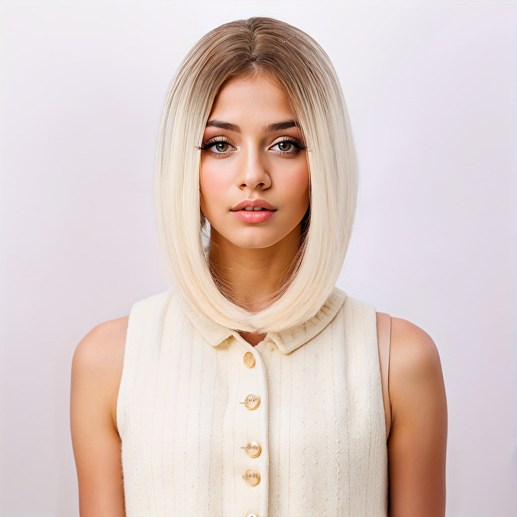 12-inch Light Brown Bangs Ladies Wig-daily Wear And Party Animation Role-playing Wig