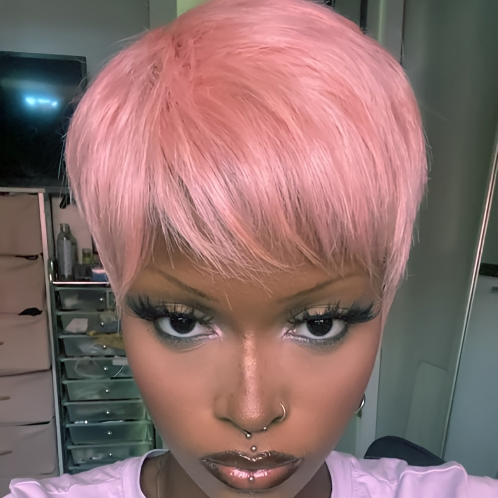 Short Pixie Cut Wig with Bangs for Women — Synthetic Hair, Natural Look, Lightweight Layered Style for Halloween, Cosplay & Everyday Wear