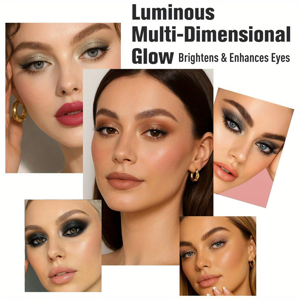 [16 Color Eyeshadow Palette] UCANBE 16 Color Baked Eyeshadow Palette with 15pcs Brushes Makeup Set, Natural Nude Matte Shimmer Metallic Eye Shadow Make Up Pallet for Women Girls, High Pigmented Long Lasting Waterproof
