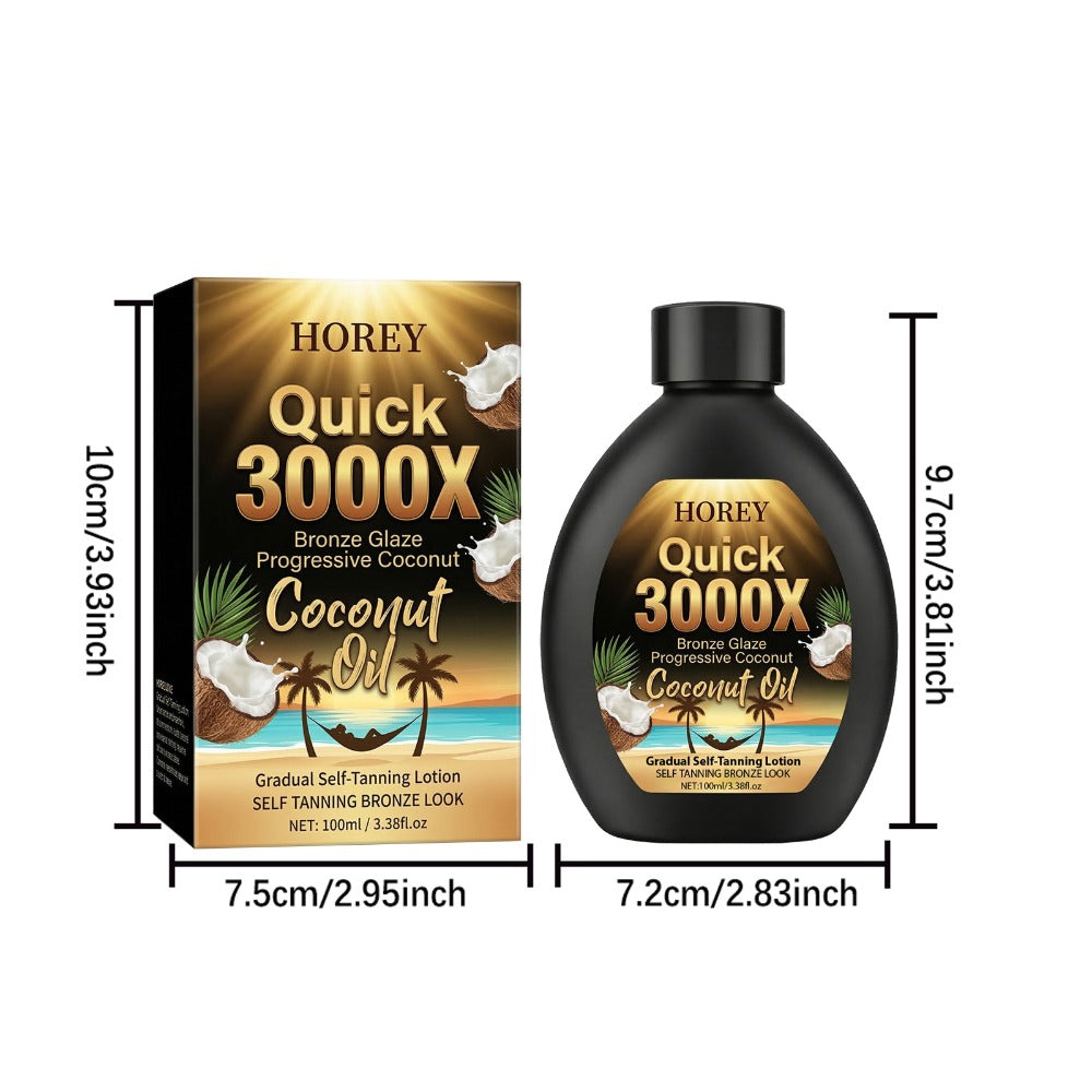 Self Tanning Lotion 100ml Coconut Extract Gradual Sunless Tanner - Natural Sun-Kissed Glow Moisturizing Self Tanner Body Lotion for Women Men Summer Tan 3000X