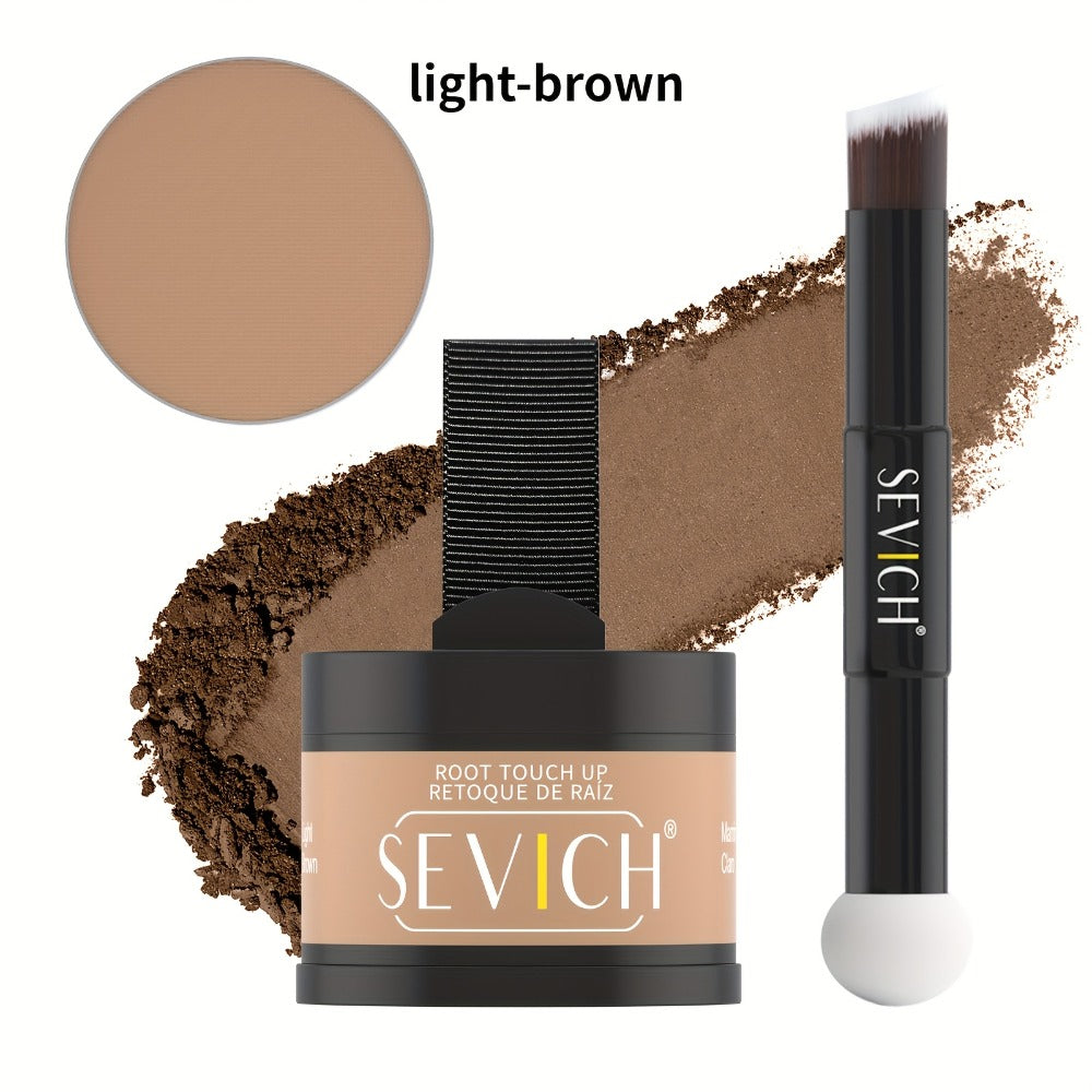 Hairline Powder Root Touch-Up Kit Waterproof Hair Shadow 4g + 4g Refill & Brush - Instant Grey Hair Concealer, Natural Eyebrow Powder for Men & Women, Long-Lasting Travel-Size Natural Finish