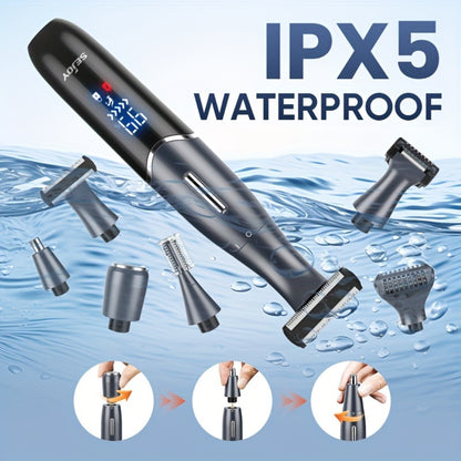 Electric Razor for Women & Men 6-in-1 Bikini Trimmer Hair Remover Kit - Face Eyebrow Nose Arms Legs Pubic Wet Dry Painless Shaver