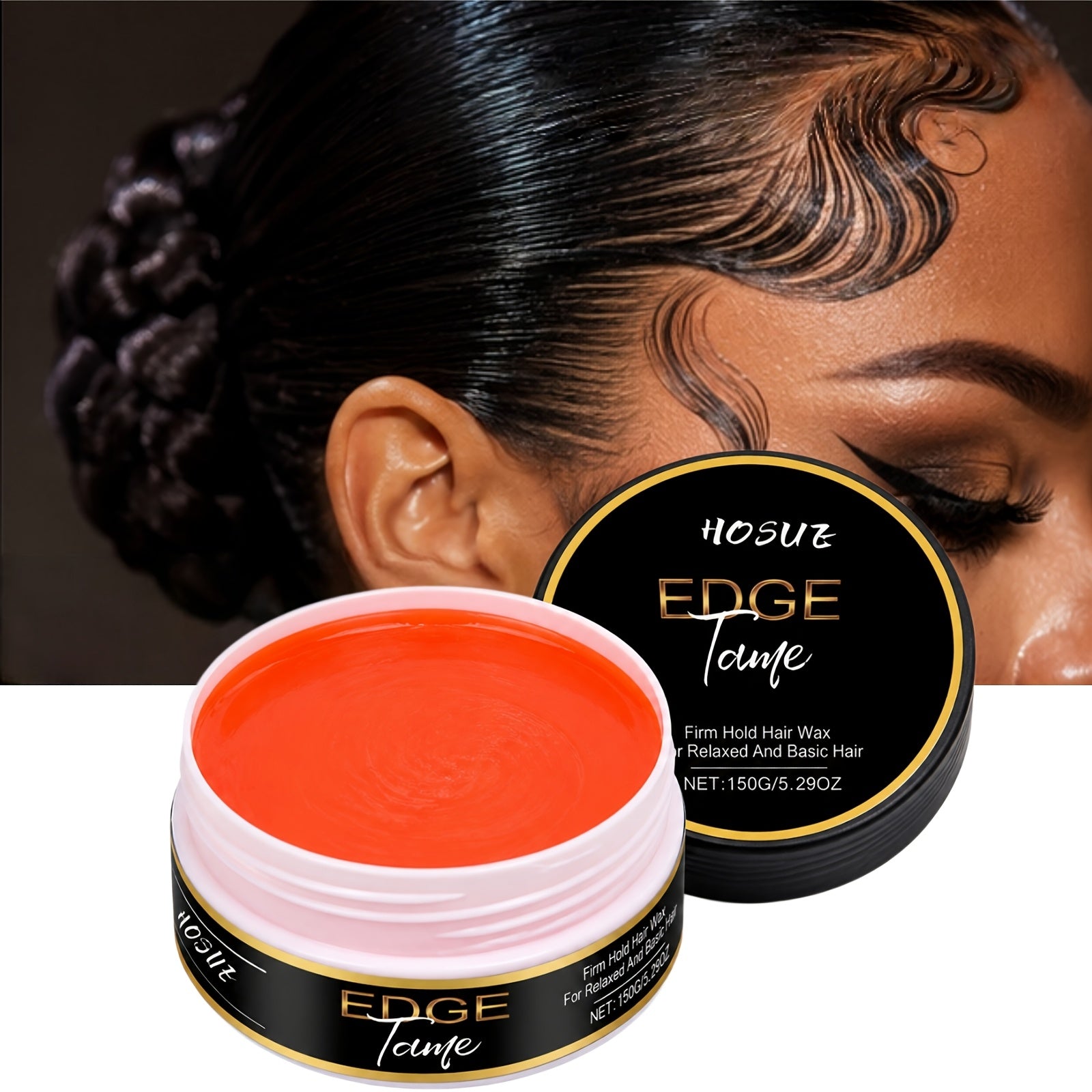 Crushed Hair Styling Gel Wax, Edge-Taming Texturizing Gel for Frizzy Hair, Lightweight And Non-Greasy with a Natural, Shiny End, Long-Lasting Hold Ideal for Braiding, Smooth And Shaped, Braid Styling. Mother'S Day Gifts. 150G