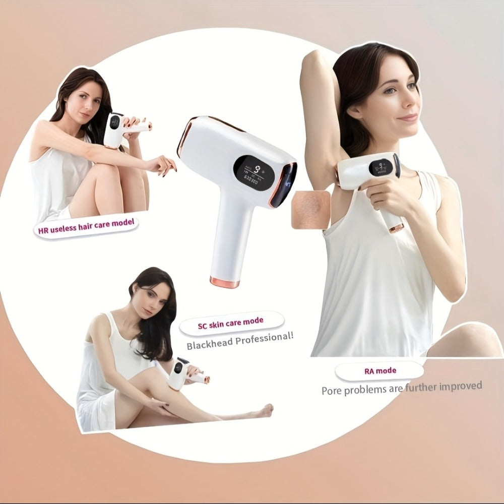 IPL Hair Removal Device with Ice Cooling Care Function for Women Permanent, 999, 900 Flashes Painless IPL Hair Remover, Hair Removal Device for Armpits Legs Arms Bikini Line