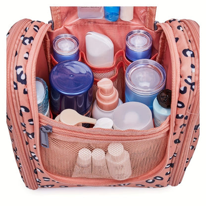 Hanging Toiletry Bag for Women Travel Makeup Bag Multi-Compartment Cosmetic Organizer with Hook Large Capacity Waterproof Toiletry Pouch for Travel Cruise Gym