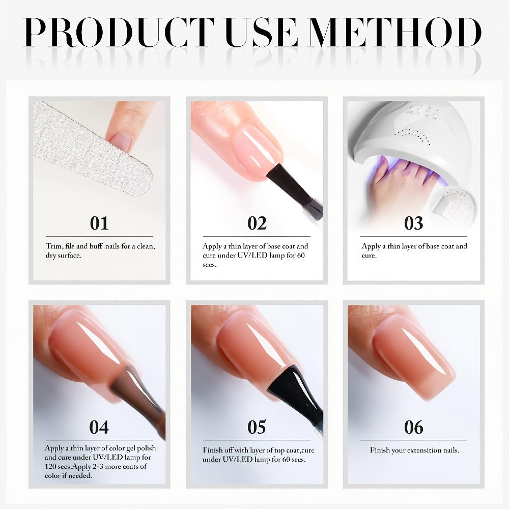 0.54oz Nude Pink Gel Nail Polish - Ice Transparent Color Series, JY05, Alcohol-Free, Unscented, Long-Lasting Nail Care | Smooth Finish | Durable Nail