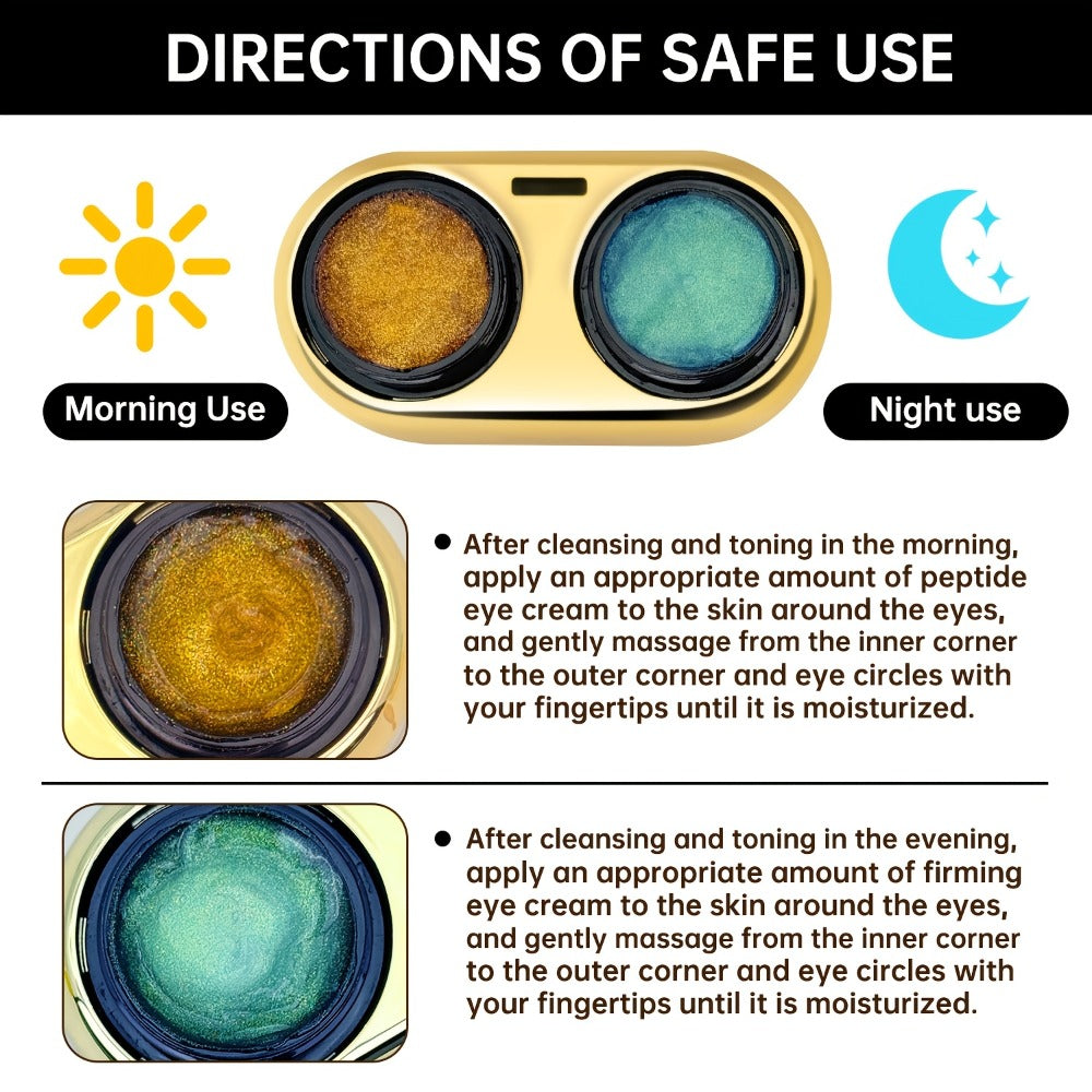 Caffeine Day & Night Eye Cream Peptide Firms Moisturizing Collagen Eye Area Hyaluronic Acid Brighten Skin Eye Essence