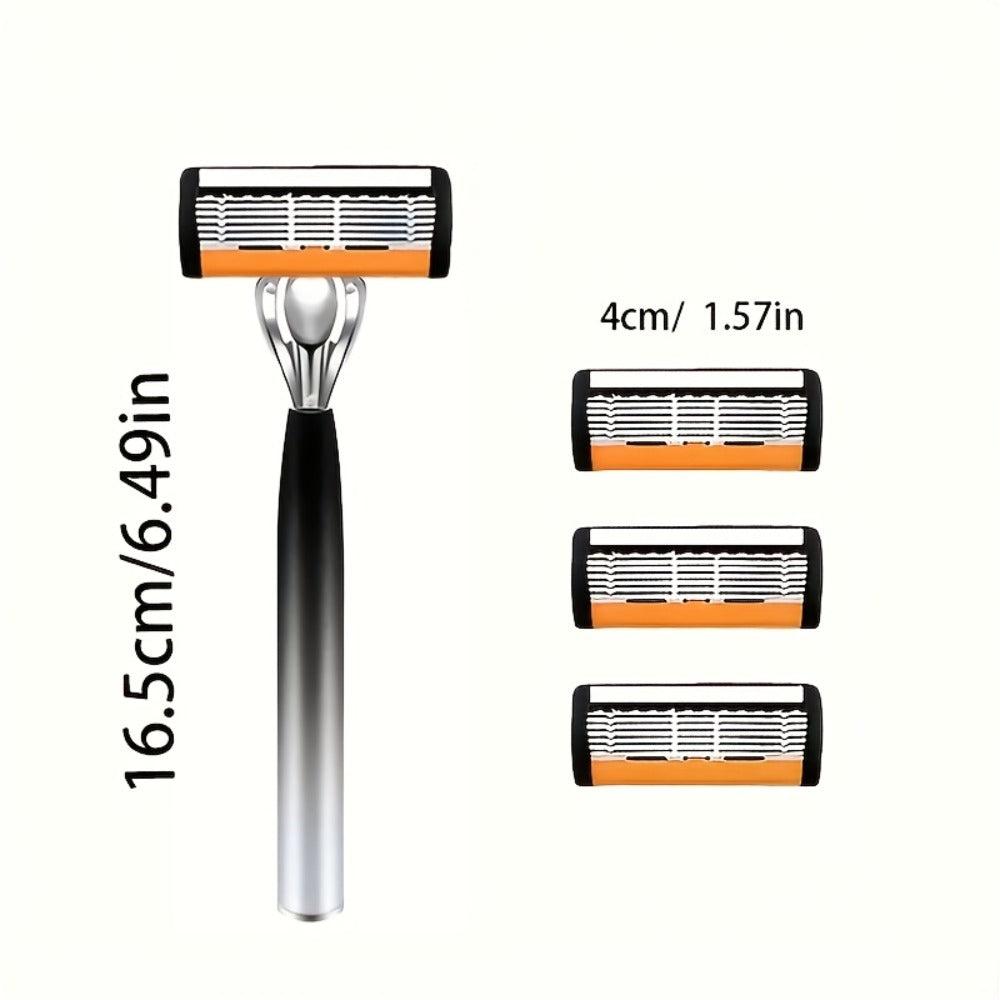 This Luxurious And High-quality Men's Razor Features 2 Comfortable And Anti-slip Handles, 24 Ultra-sharp And Replaceable Stainless Steel Blades, And An Extremely Smooth And Painless Shave. It Is An Indispensable Shaving Accessory for Men