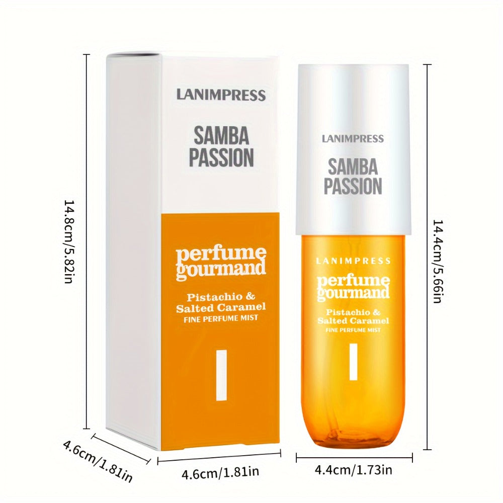 Hair & Body Perfume Mist for Women 3oz | Samba Passion Gourmand Sweet Fragrance Spray | Moisturizing Long Lasting Travel Size | Valentine Birthday Gift Her