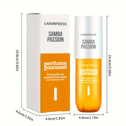 Hair & Body Perfume Mist for Women 3oz | Samba Passion Gourmand Sweet Fragrance Spray | Moisturizing Long Lasting Travel Size | Valentine Birthday Gift Her