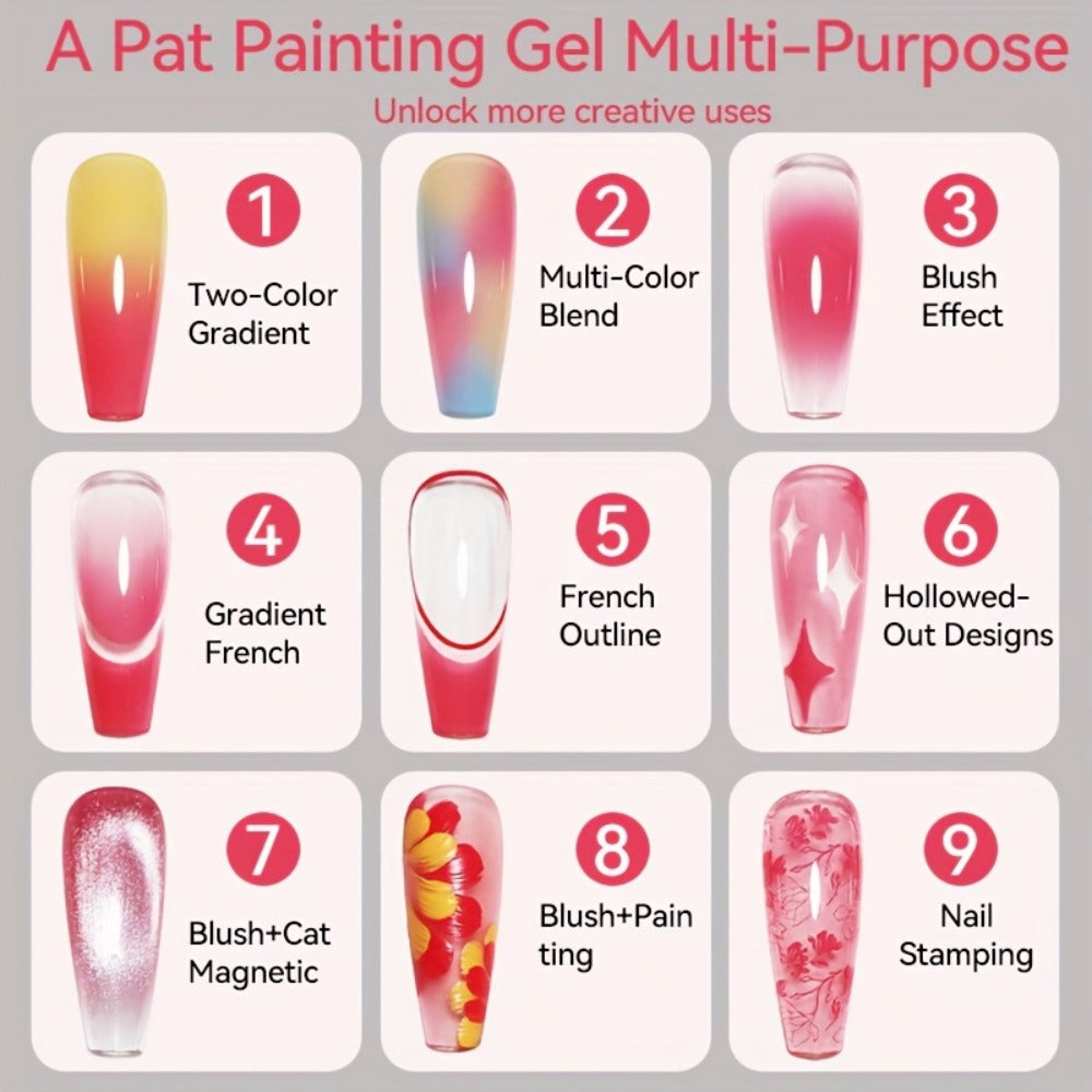 UR SUGAR 4IN1 Pat Ombre Gel Nail Polish Easy Gradient Painting Gel for DIY French Nail Manicure Solid Varnishes Paint Art Gel