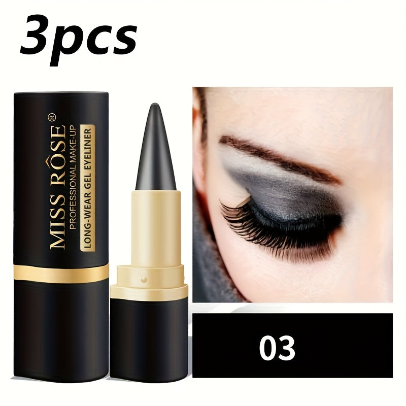 [Matte Eyeliner Gel] Single-Ended Matte Eyeliner Gel in a 3/4pcs - Features a Creamy Solid Consistency | Resistant to Water And Sweat | Long-Lasting And Gentle on The Skin | Professional-Grade Eye Makeup Available in Various Shades