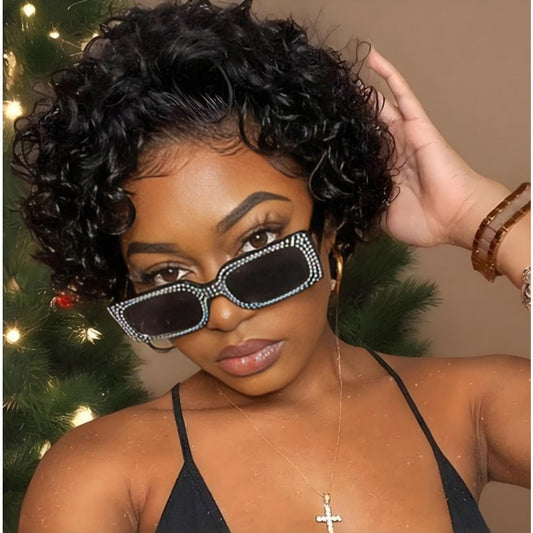 Best - Selling African Small Curly Black Wig - Women's Short Hair Curly Full Wig for Party, Show, Music Festival and Travel Gifts
