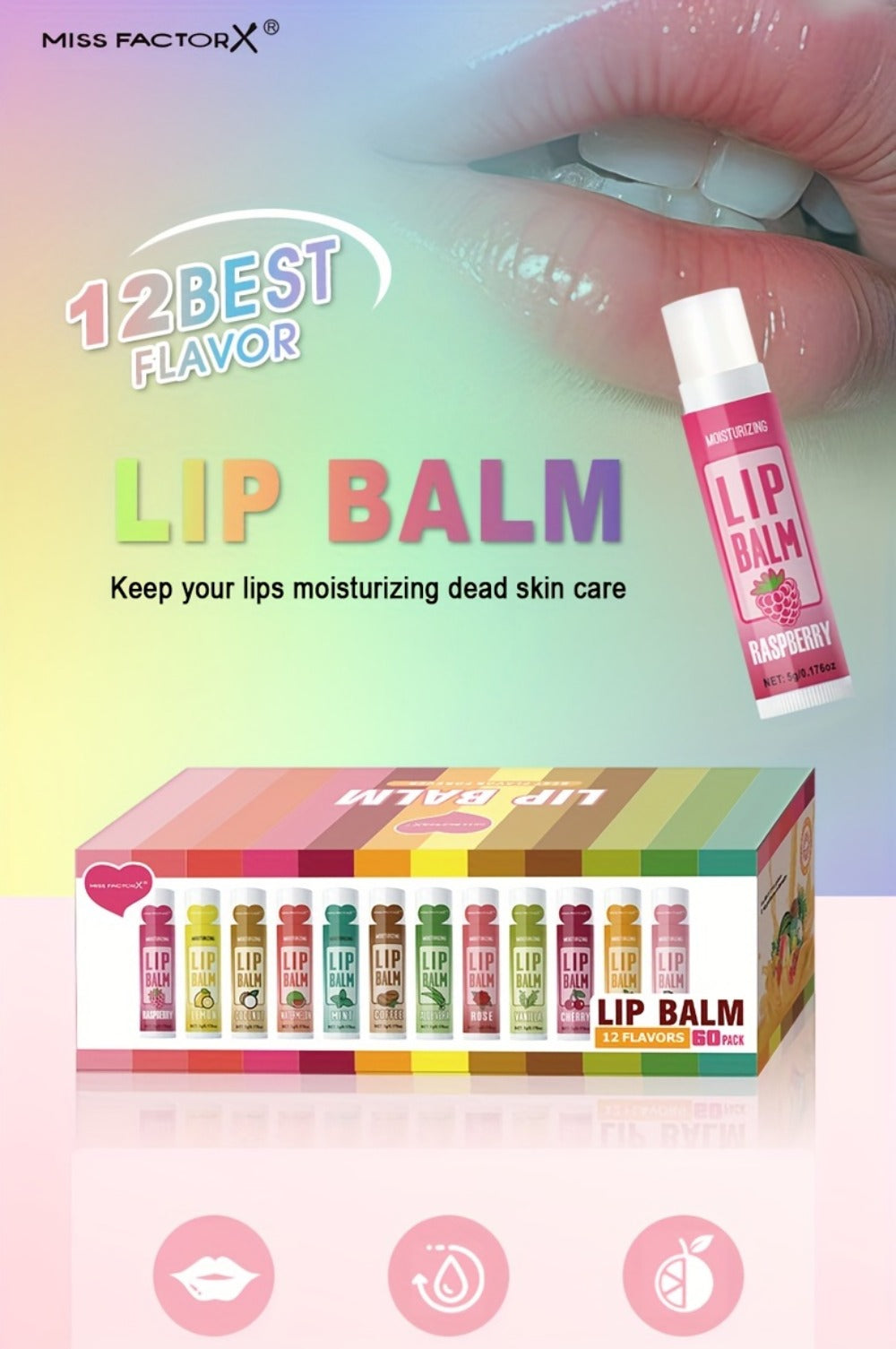 [Luxury Lip Balm Set] 60pcs Luxury Lip Balm Gift Set - Deep Hydration & Moisture for Soft, Glossy Lips - Perfect Valentine's Day or Thanksgiving Present for Women