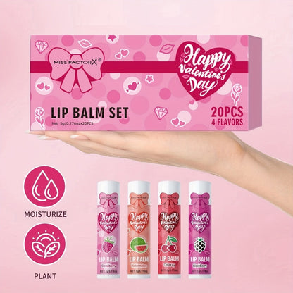 Lip Balm Set 20PCS Glossy Moisturizing Lip Gloss Kit Long Lasting Hydration Replenishing Tinted Lip Care for Dry Lips Women Gift Set