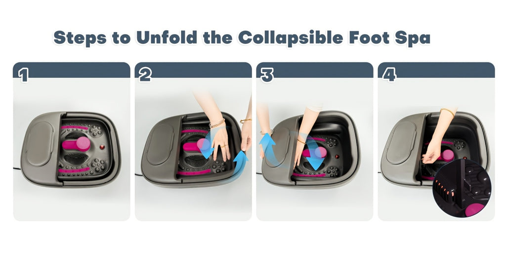 Remote Temperature Control Collapsible Foot Spa. Foot Bath with Heat, Bubble And Massager, Foot Spa Tub with 3 Pedicure Attachments, Foot Soak Tub with Handle. Best Gift for Women Or Mon. Best Mothers Day Gifts