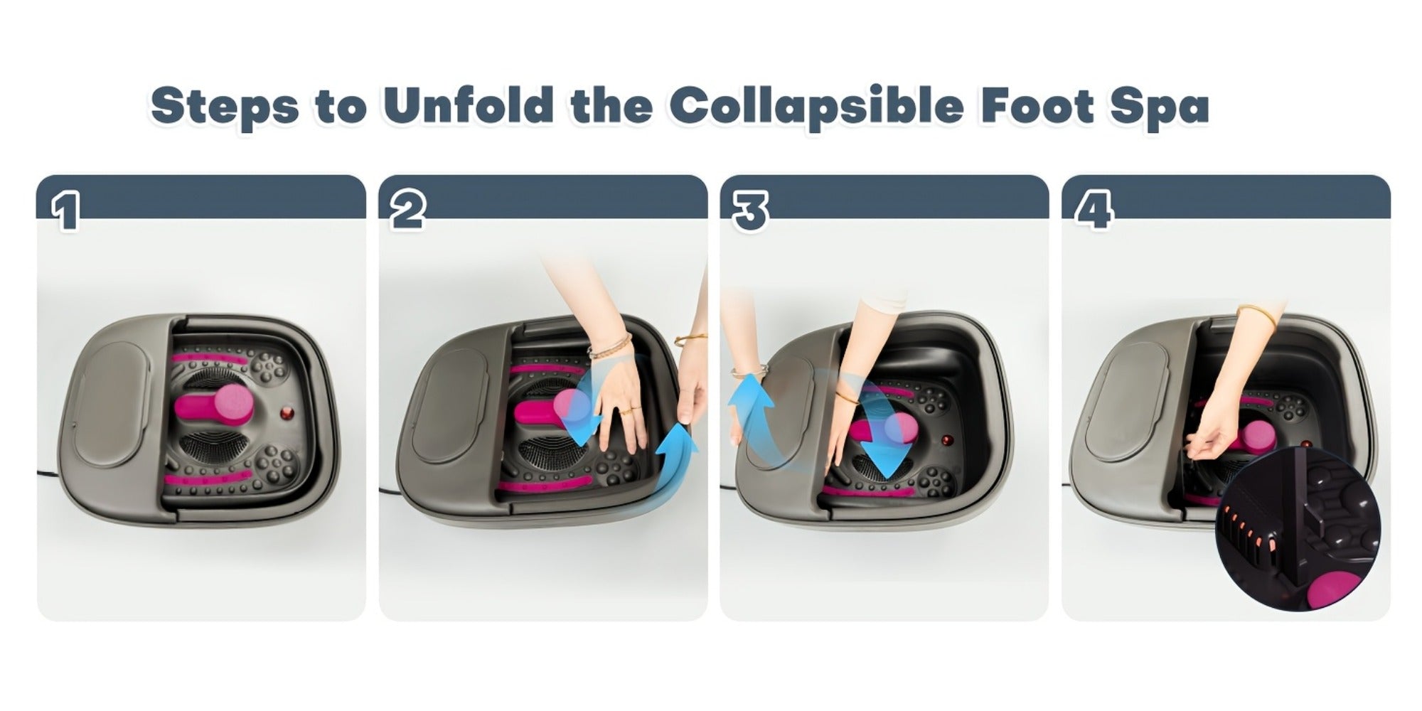 Remote Temperature Control Collapsible Foot Spa. Foot Bath with Heat, Bubble And Massager, Foot Spa Tub with 3 Pedicure Attachments, Foot Soak Tub with Handle. Best Gift for Women Or Mon. Best Mothers Day Gifts