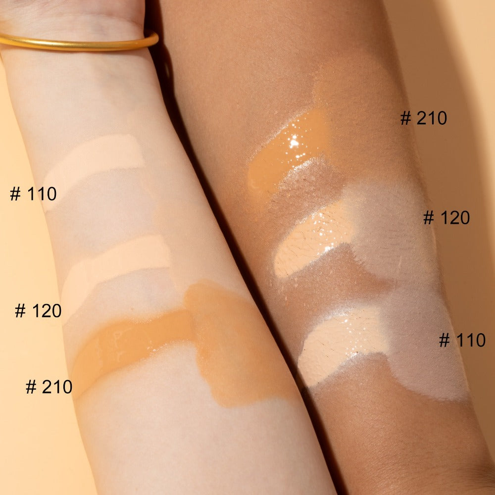 Liquid Foundation Spray with Brush 2PCS Matte Finish Panthenol & Hyaluronic Acid for Sensitive Dry Mature Skin Non-Sticky Natural Flawless Coverage Women