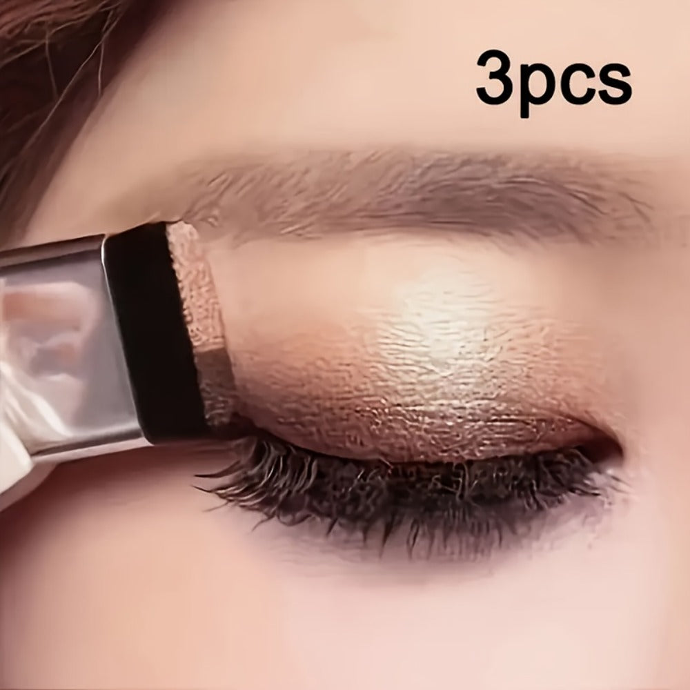 Eyeshadow Palette Set 3-Piece Duo 2-Color Matte Shimmer Smudge-Proof Long-Lasting Blendable Eye Makeup with Applicator Brush for Daily Party Glam Looks