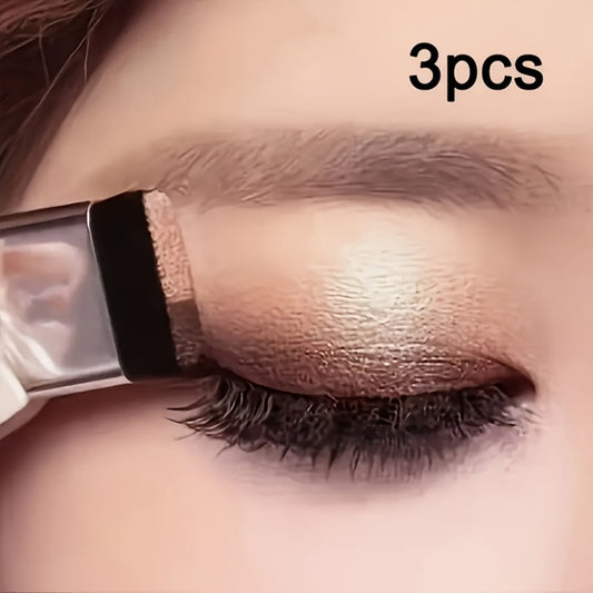 [2-Color Eyeshadow Set] 3pcs 2-Color Eyeshadow Palette Set with Applicator - Long-Lasting 2-Color Duo Shades, Smudge-Proof, Smooth Blend with Brush for Daily And Party Look