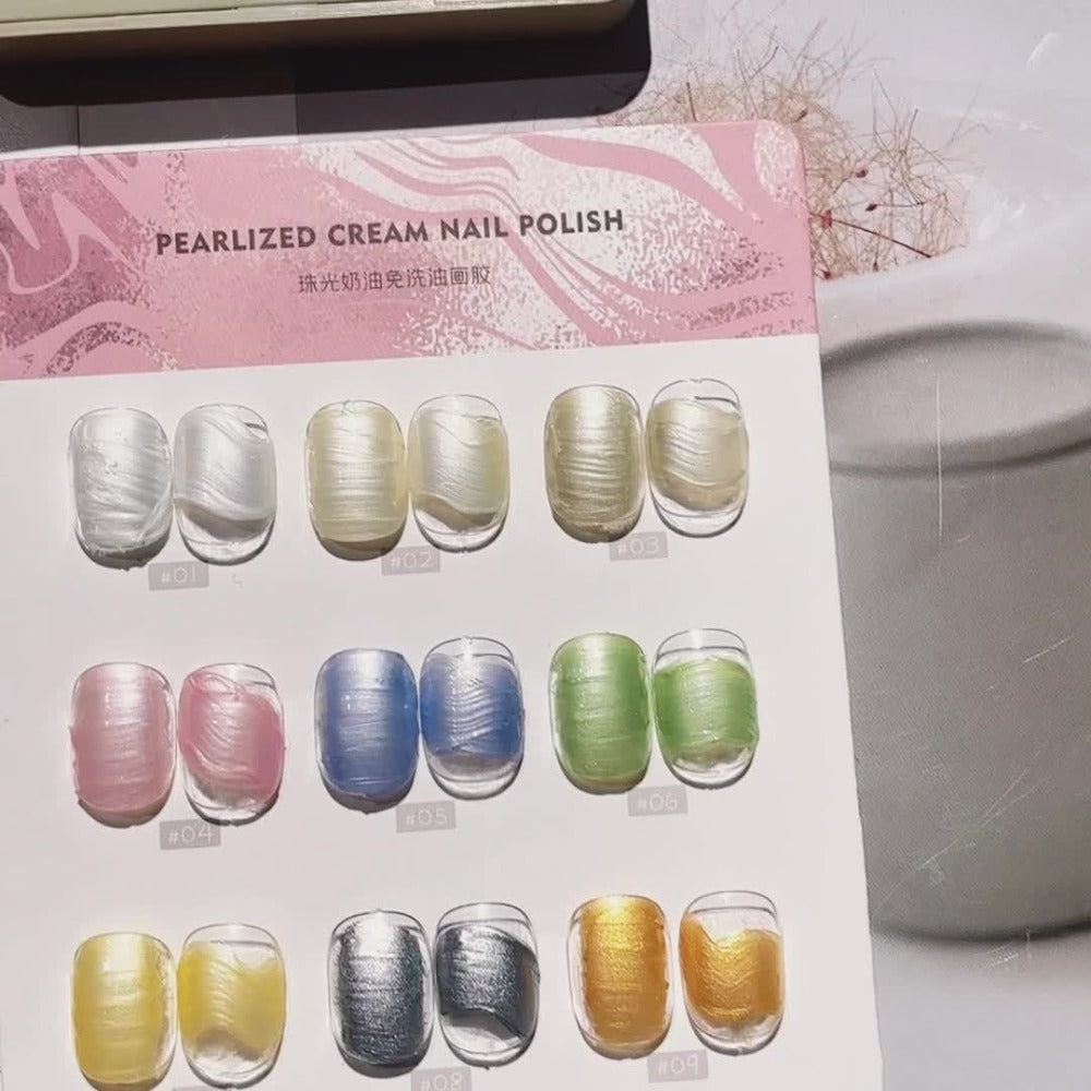 MORDDA Nine Grid Pearl Cream Oil Painting Gel - A Nail Gel Featuring a Spiral Design Ideal for Shell-Shaped Nails, Showcasing a Pearlescent Shimmer And a Mother-Of-Pearl Texture, Perfect for Salon Nail Art And Projects