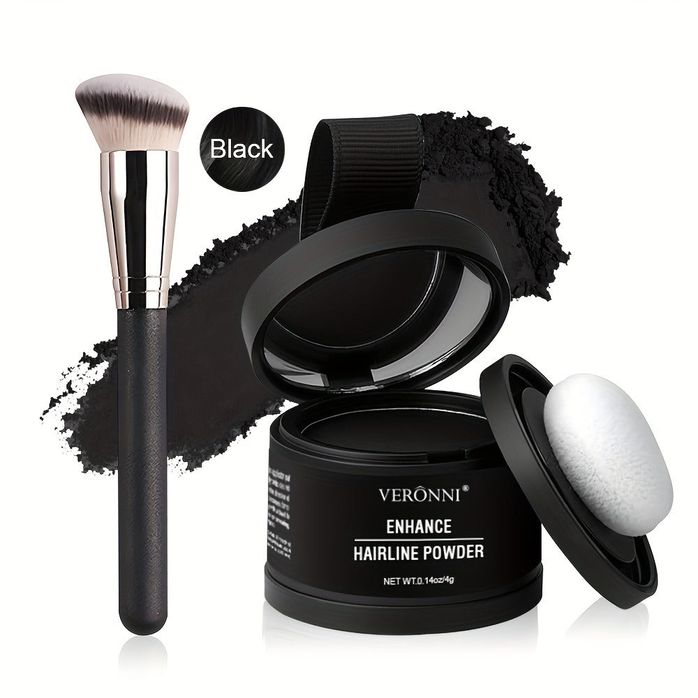 Hairline Shadow Powder Kit with Brush — Instant Waterproof Hairline & Hair Root Concealer | Natural Seamless Finish | 6 Shades for Men & Women
