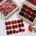 MORDDA 9pcs/set Ancola Red Solid Glue -- New Spring And Summer Nail Products Multifunctional Solid Nail Polish With Gradient Effects With Shiny Gloss And Fashionable LED Nails In High Saturation Colors A Top Choicefor Women's Manicures DIY