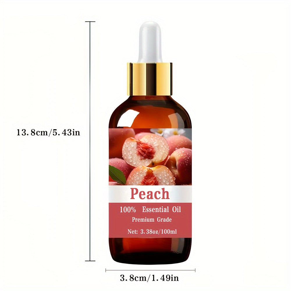 Peach Essential Oil, 100Ml/3.38 Fl.Oz, for Nail, Hair & Skin Care, Massage, Moisturizing Massage Essential Oil for Men And Women, Meditation Gift, Perfect Christmas Gift