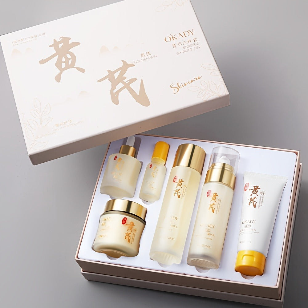 Astragalus Skin Care Set, And Astragalus Face Cream-100g, Antioxidant, Hydrating Nourishing, Reduce The Look Of Wrinkles, Astragalus Face Cream, Essence, Facial Cleanser, Water, Lotion, Eye Cream. Suitable For All Skin Types