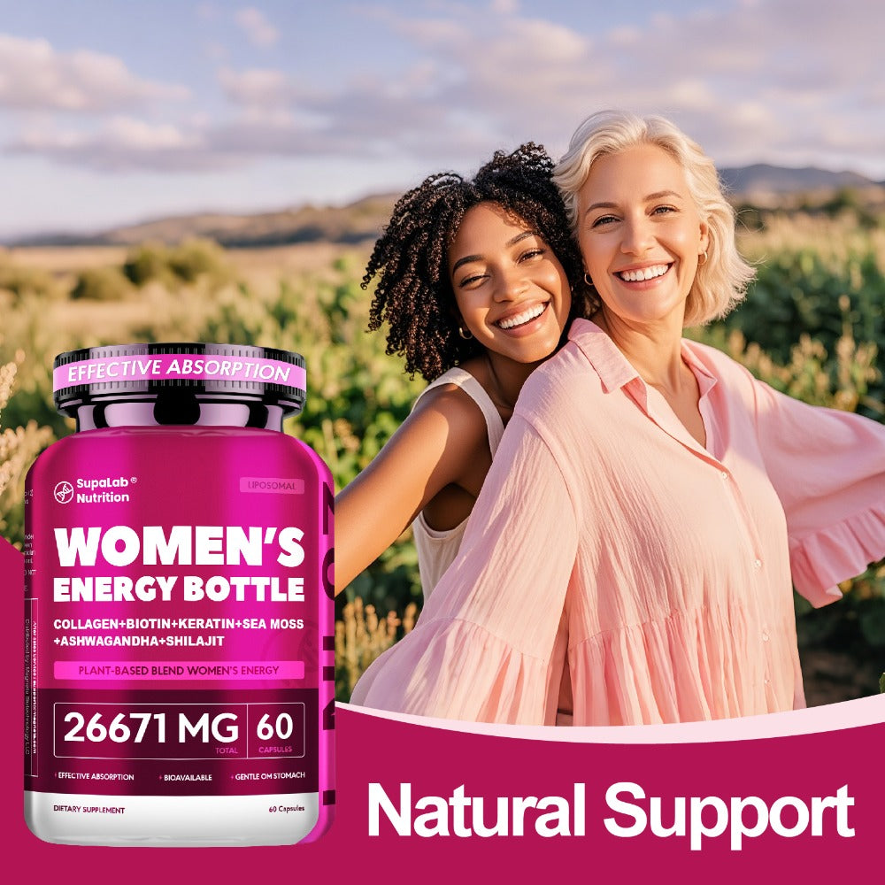 Megneta Women Energy Supplement, 20in 1 Energy Capsules for Women, Vitamins & Minerals, Sea Moss, Shilaji, Ashwagandha, for Energy, Focus, And Womens Health, Energize By Daytime&Enjoy By Nighttime