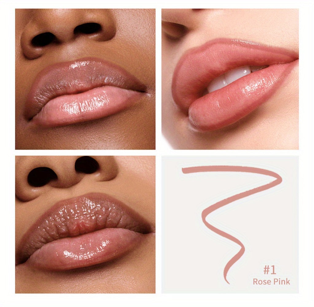 Lip Liner & Lip Stain 2-in-1 Pen Set of 4 — Waterproof Smudge-Proof Matte Lip Tattoo with Natural Acid Formula, Long-Lasting Transfer-Resistant Lip Makeup in 4 Colors