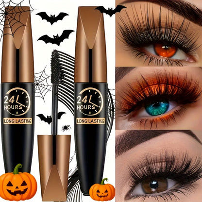 Mascara 8D Fiber Volume & Lengthening Smudge-Proof Waterproof Lash Enhancer, Long-Lasting Black Mascara Set with Eyeliner Pencil, Luxury Beauty Gift for Her