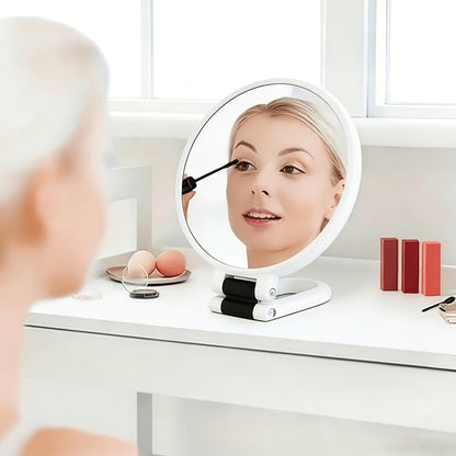 Handheld Magnifying Mirror 85X for Makeup - Compact Travel Mirror with 360° Adjustable Handle, 1X 80X Magnification, Colorful Border Design, Portable Vanity Mirror for Women Girls Beauty