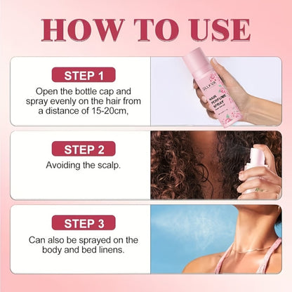Moroccan Argan Hair Oil & Rose Scented Spray Set SILLKVA Revitalizing Penetrating Treatment Smooths Moisturizes Strengthens Hair Long-Lasting Fragrance for Women