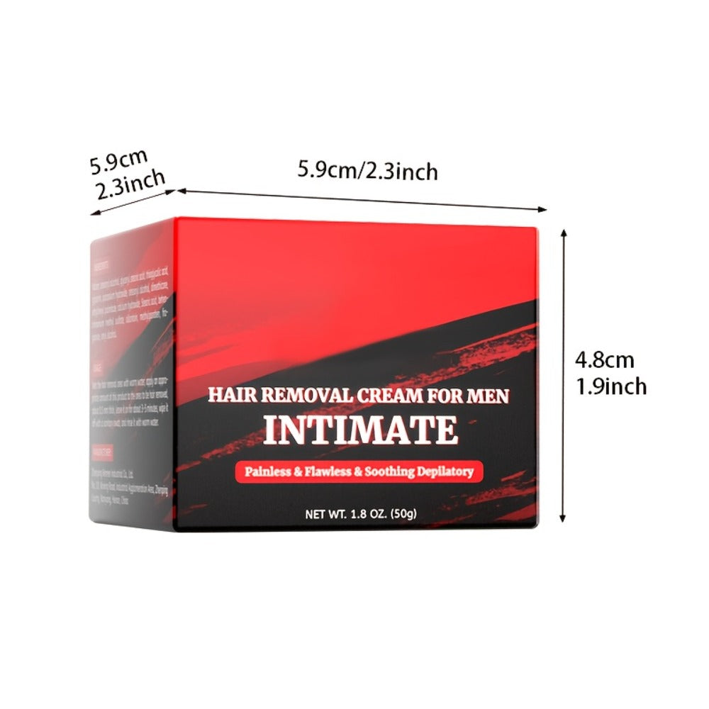 5-Minute Fast-Acting Men's Intimate Hair Removal Cream - Painless Depilatory for Sensitive Areas, Chest, Back, Arms & Legs - Gentle & On Body Coarse Hair - HardBird Professional Hair Remover - 1.8oz (50 g)