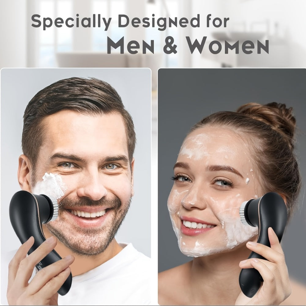 Electric Spin Facial Cleansing Brush Rechargeable - Deep Cleansing Blackhead Removal Exfoliating Massaging Face Scrubber Skin Rejuvenation Device for Women