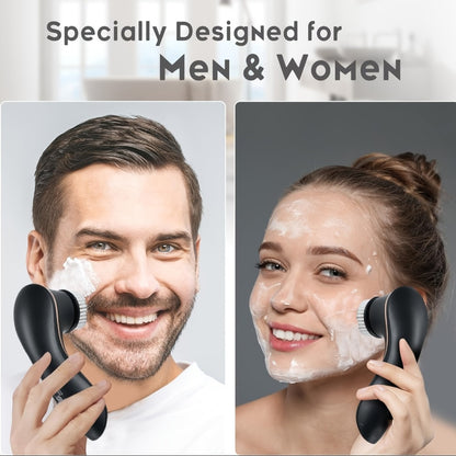 Electric Spin Facial Cleansing Brush Rechargeable - Deep Cleansing Blackhead Removal Exfoliating Massaging Face Scrubber Skin Rejuvenation Device for Women