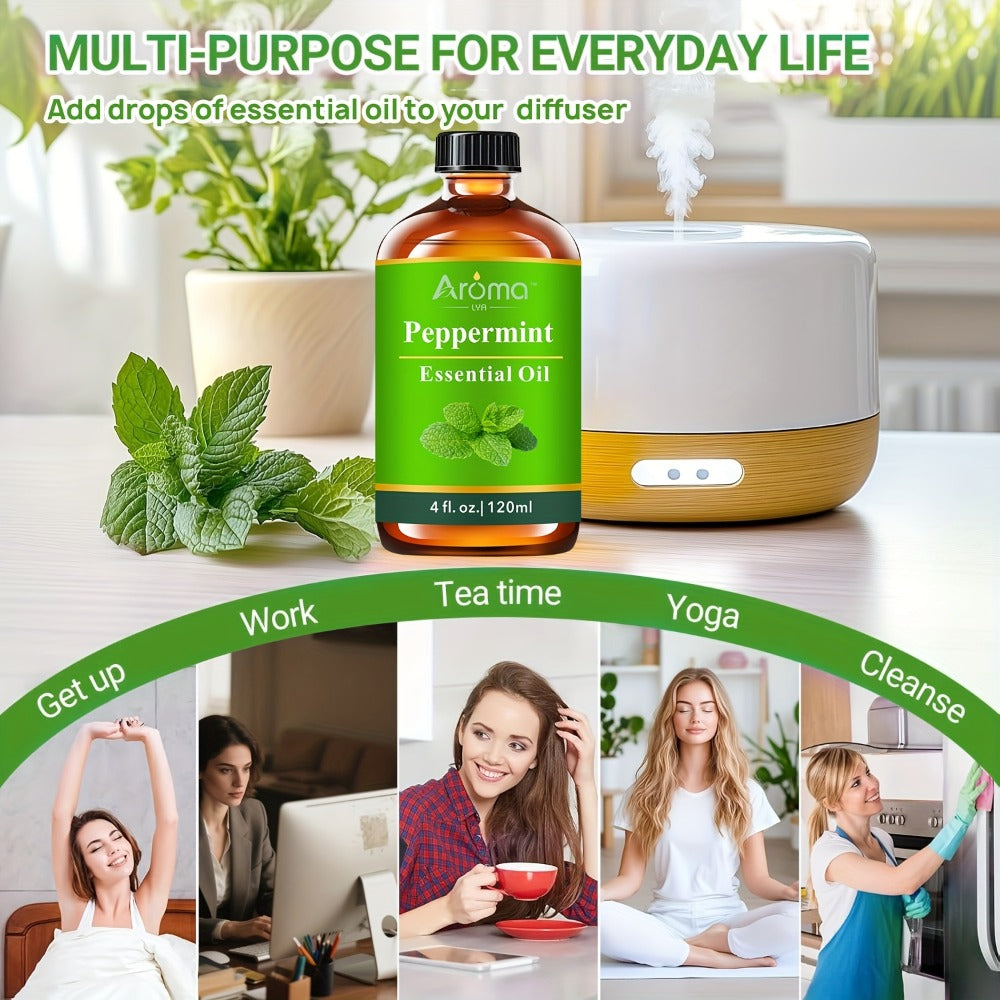 Peppermint Essential Oil - 2.03oz/ 4.06oz Available- Lemon/ Rose/ Lavender/ Frankincense/ Coconut Vanilla Essential Oils, Suitable For Humidifiers, Diffusers, Candles, Car Air Fresheners, Hotel Diffuser Fragrance Oils, Easter Gift Wholesale