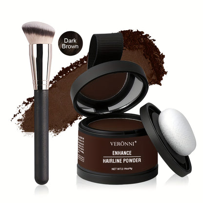 Hairline Shadow Powder Kit with Brush — Instant Waterproof Hairline & Hair Root Concealer | Natural Seamless Finish | 6 Shades for Men & Women