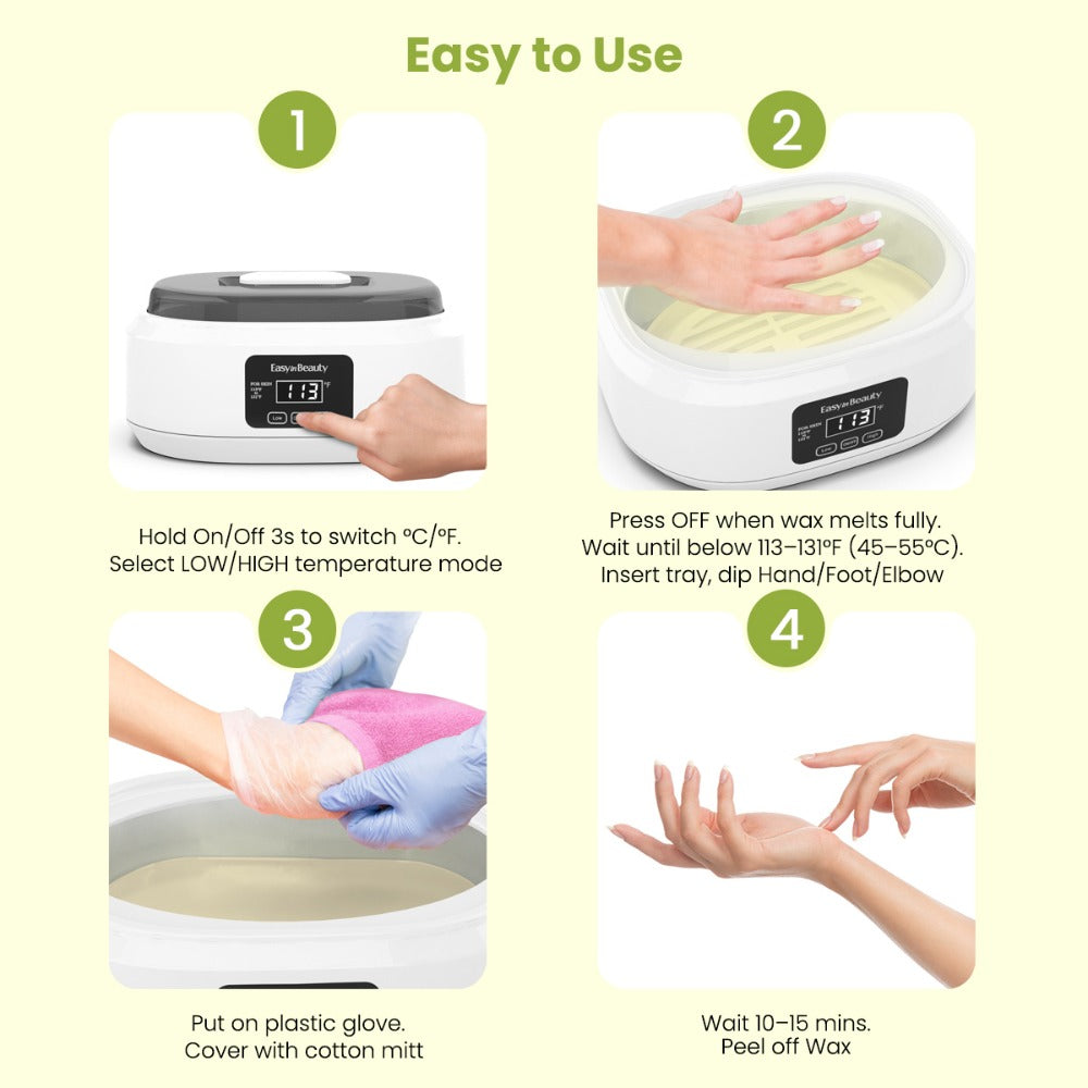 Paraffin Wax Machine for Hand and Feet, Touchscreen 3000ml Paraffin Wax Warmer with 6 Packs Wax (2.64 lbs), Paraffin Hot Wax Spa, Paraffin Bath for Home Use